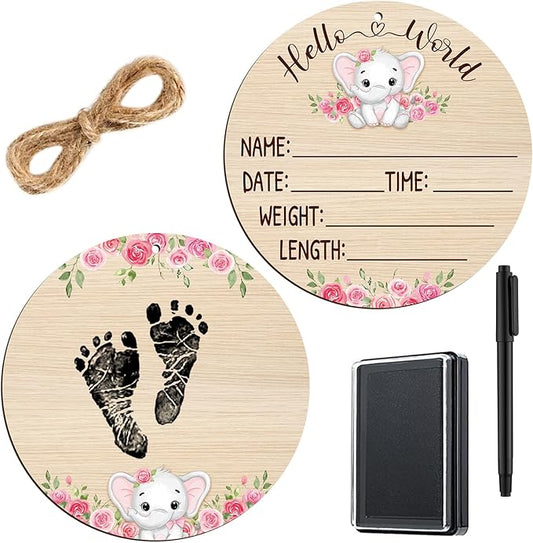 Thyle Baby Announcement Sign Wooden Baby Name Sign for Hospital