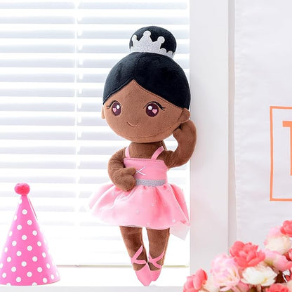 Gloveleya Ballet Dolls Baby Girl Gifts Plush African American Ballerina 13"