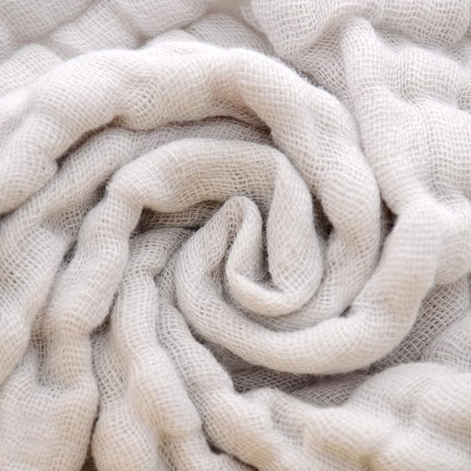 MUKIN Baby Washcloths - Natural Cotton Baby Wipes 10 Pack 12x12 inches