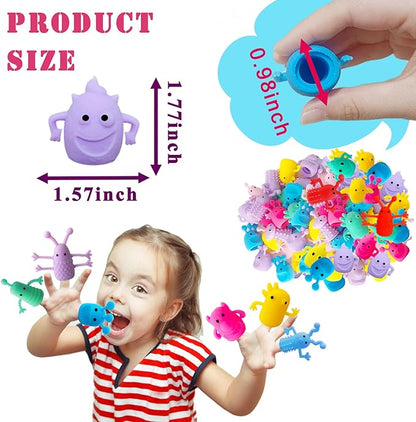 30pcs Monster Finger Puppets Toys,Cute Rubber Finger Doll Toys