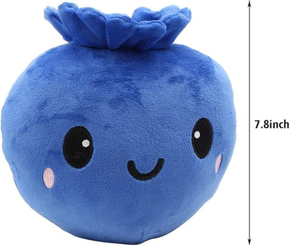 7.8inch Blueberry Plush Toy Soft Stuffed Berry Doll Smiling Fruit