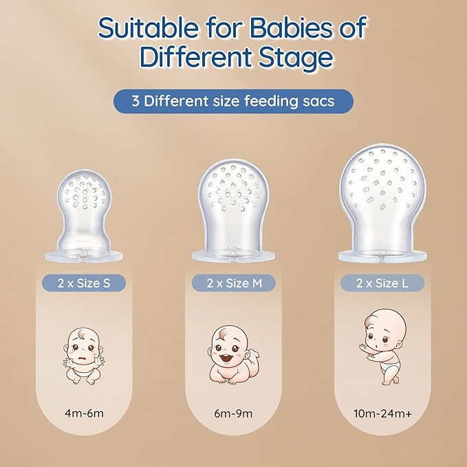 2 Pack Silicone Baby Fruit Feeder with Mini Freezer Tray, Baby Teethers