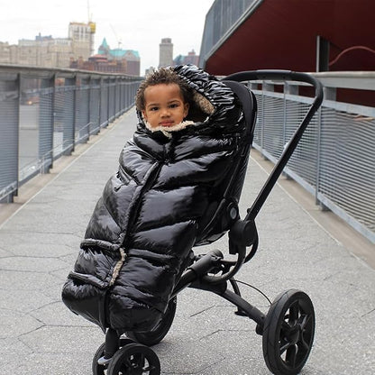7AM Enfant Stroller Blanket 212 - Adjustable Baby Car Seat Zipped Blanket for Babies Winter, Unisex Multi Purpose Fleece Lined Warm Hooded Toddler Footmuff Water Repellent | (6M - 4T)