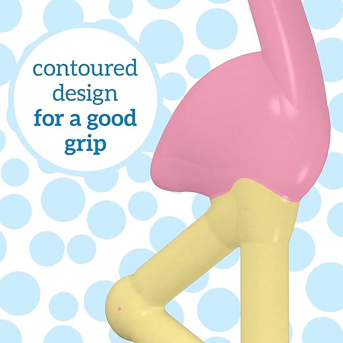 Dr. Brown's Baby and Toddler Toothbrush, Flamingo 1-Pack, 1-4 Years