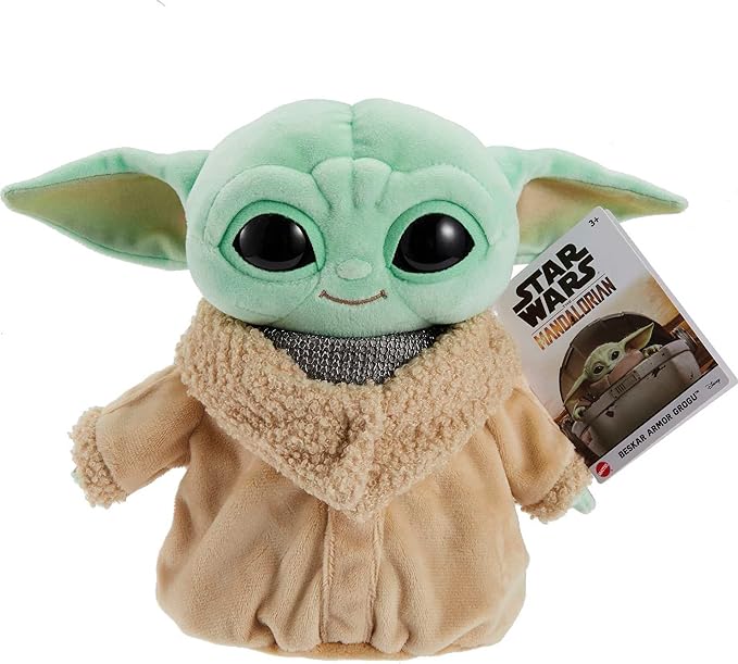 Star Wars Grogu Plush with Beskar Armor, Soft Doll Inspired by Star Wars Mandalorian Book of Boba Fett