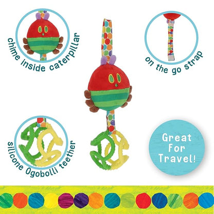 Eric Carle Very Hungry Caterpillar Chime Toy with Silicone Gummi Ogobolli ??Makes Sound When Shaken and Great for Teething
