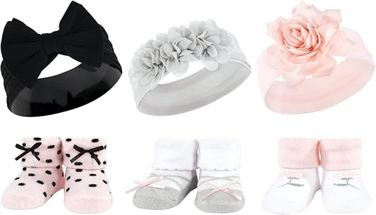 Hudson Baby Girl's Headband and Socks Giftset