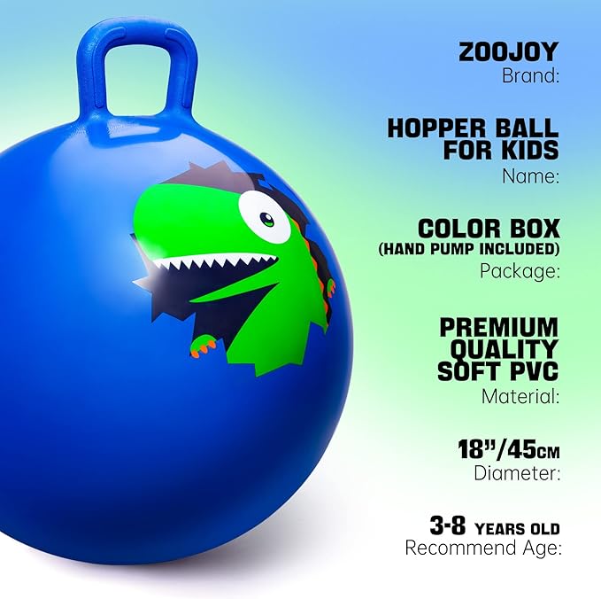Hopper Ball, Hopping Toys for Kids 18inch Bouncy 3-8, Inflatable