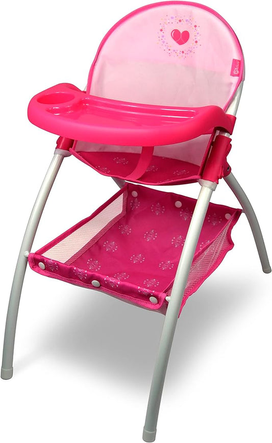 ANIVIA Baby Doll High Chair, High Chair for Dolls Up 16'' (DH010-PINK)