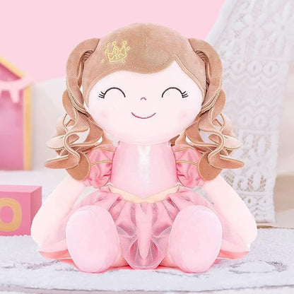 Gloveleya Dolls Baby Girl Gifts Soft Plush Doll Pink Crown 14"