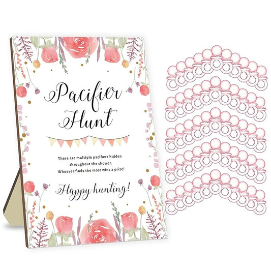 Baby Shower Games Set, Baby Pacifier Hunt Game 50 Mini
