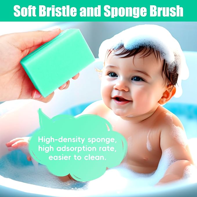 Cradle Cap Brush for Babies, 5Pcs Cradle Cap Treatment Set with Soft Bristle Brushes Silicone Scrubber Long Comb for Newborn Bathing Essentials Baby Brush and Comb Set (Green)