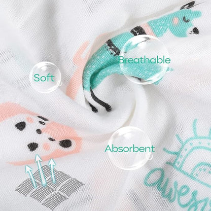 Yoofoss Muslin Burp Cloths for Baby 10 Pack 100% Cotton 20''X10'' Super