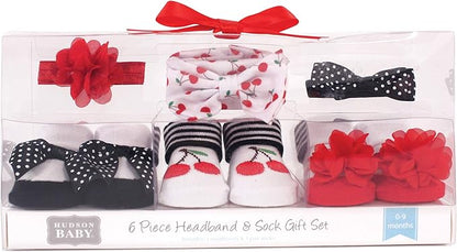 Hudson Baby Girl's Headband and Socks Giftset