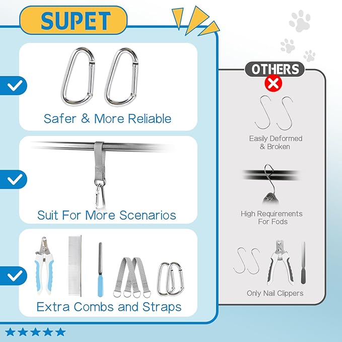 Supet Dog Grooming Hammock for Large Dogs, Relaxation Dog Sling for Nail Trimming, Restraint Hanging Harness for Clipping