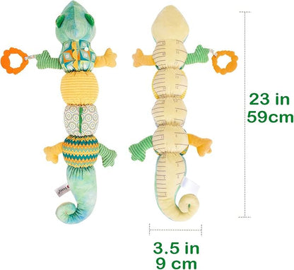 Infant Musical Stuffed Animal Toys, Activity Soft Sensory Toy with Baby Teething Toys 0 3 6 12
