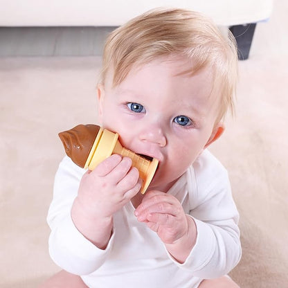 Smily Mia Freezer Teether for Babies 12-18Months,Freezable Ice Cream Toy for 6-12Months Babies 3-6Months for