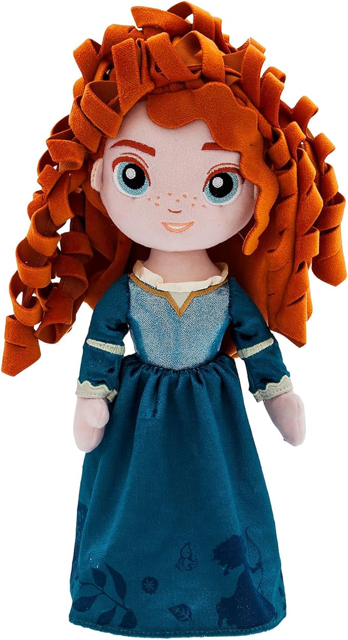 Disney Store Official Princess Plush Doll (Merida from Brave) Medium 14 Inches, Princess Dolls with Embroidered Features