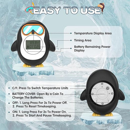 Bath Thermometer for Baby, Safety Pregnancy Bathtub Thermometer with Battery Power Display Feature, Floating Water Temperature Gauge, Auto On/Off Baby Shower Thermometer