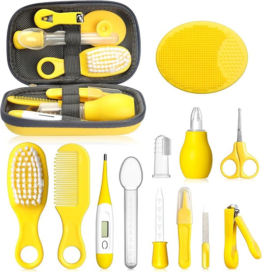 Baby Healthcare and Grooming Kit, Portable Baby Safety Care Set, Baby Essentials kit for Newborn(Yellow 13 in 1)