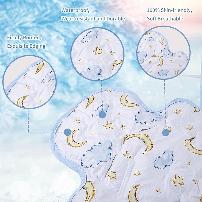 Gel Car Seat Cooler Pad Summer Universal Baby Stroller Ice Cushion Cooler Mat Cooling Seat Liner for Babies Multifunctional Baby Baby Cushion Chair (Moon)