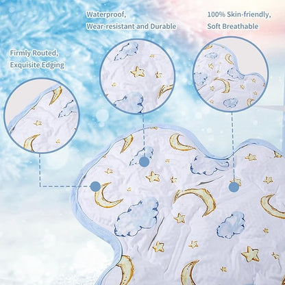 Gel Car Seat Cooler Pad Summer Universal Baby Stroller Ice Cushion Cooler Mat Cooling Seat Liner for Babies Multifunctional Baby Baby Cushion Chair (Moon)