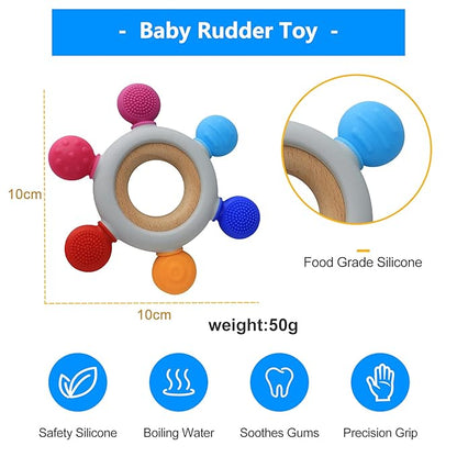 Baby Teething Toys Silicone Teethers BPA Free Silicone Rudder