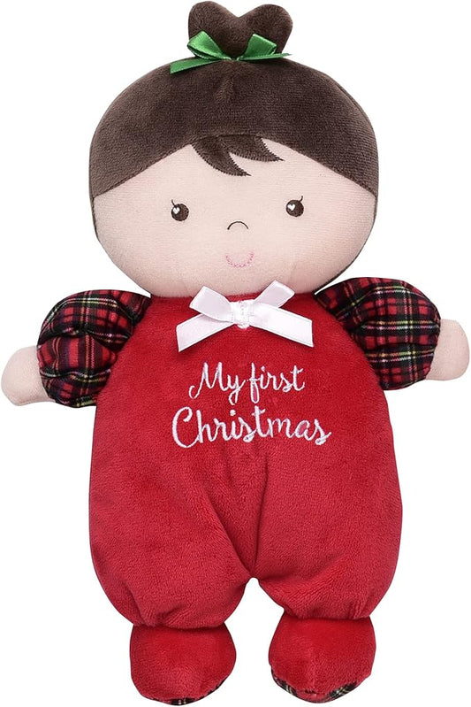 Plush Baby Doll with My First Christmas Embroidery, Julie (Red 9 inch)