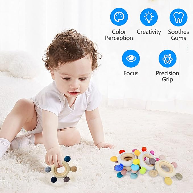 Baby Teething Toys Silicone Teethers BPA Free Silicone Rudder