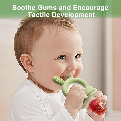 Baby Fruit Feeder with Breastmilk Popsicle Molds & 3 Sizes Pouches, BPA Free Silicone Frozen Feeder for Teething Relief 4 Months+