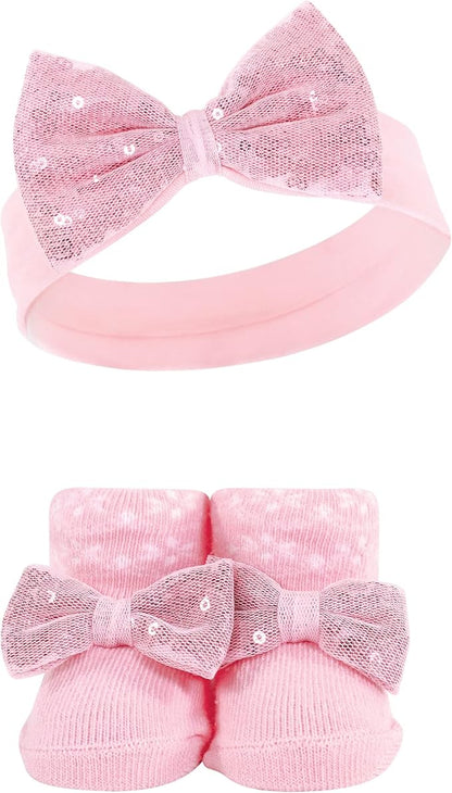Hudson Baby baby-girls Headband and Socks Set