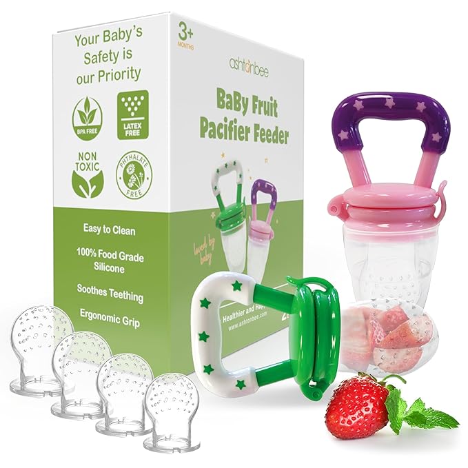 Baby Fruit Pacifer Feeder 2 Pack Perfect for Introducing Solid 6-12 Months
