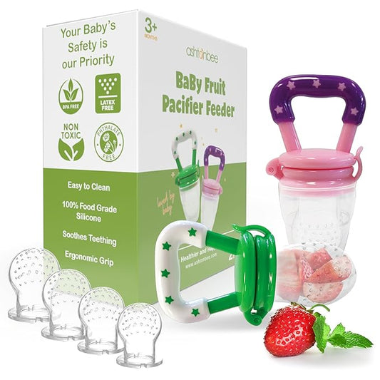 Baby Fruit Pacifer Feeder 2 Pack Perfect for Introducing Solid 6-12 Months