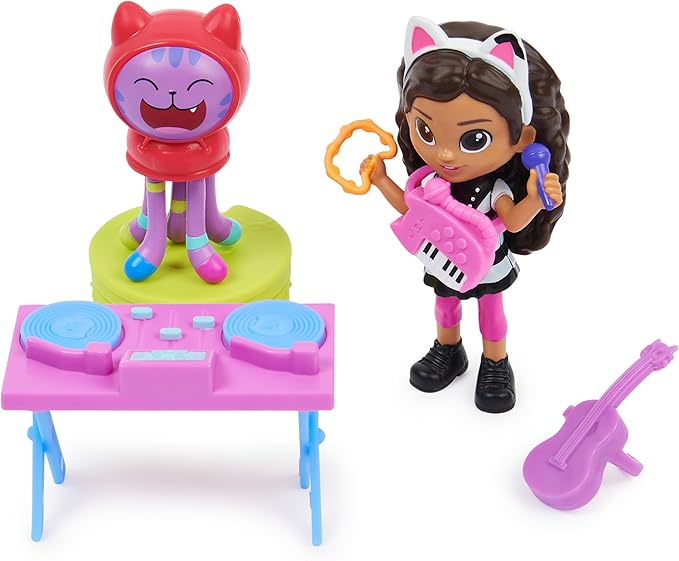 Gabby's Dollhouse, Kitty Karaoke Set with 2 Toy Figures 2 Accessories, 3 and