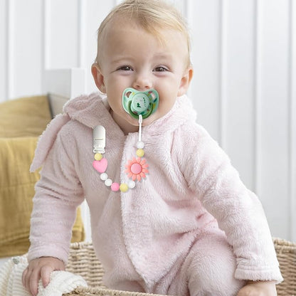 Silicone Pacifier Clip, 2 Pack Pacifier Holder for Boys and Girls