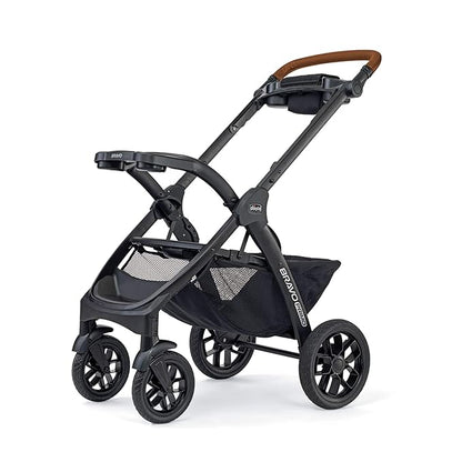 Chicco Bravo Primo Trio Travel System, Quick-Fold Stroller with Chicco KeyFit 35 Zip Extended-Use Infant Car Seat and Stroller Combo | Springhill/Black