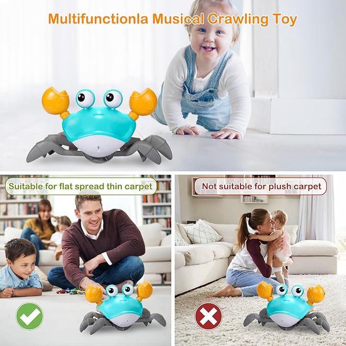 Crawling Crab Baby Toy Gifts Infant Tummy Time Toys Build 0-6 6-12 1-3 4+