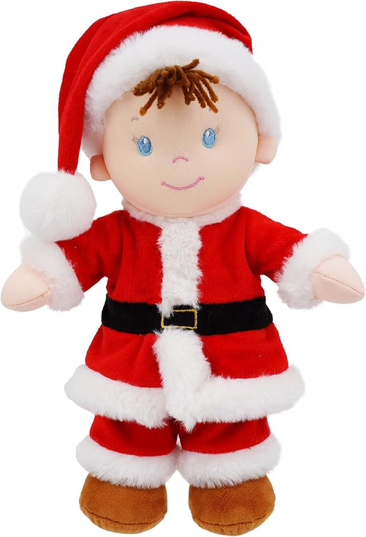 June Garden 14" Soft Dolly Santa - Stuffed Soft Baby Boy Doll for Birth and Up