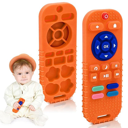 AiTuiTui Baby Teether for Teething Relief Baby Toys 3 6 9 12 Months, Silicone Baby Teether Toy for Babies Remote Control Newborn Infant Boy Girl Autism for Baby Gifts