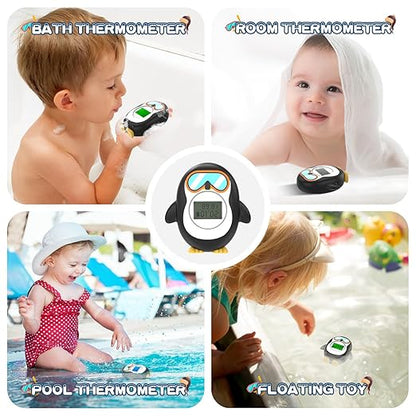 Bath Thermometer for Baby, Safety Pregnancy Bathtub Thermometer with Battery Power Display Feature, Floating Water Temperature Gauge, Auto On/Off Baby Shower Thermometer