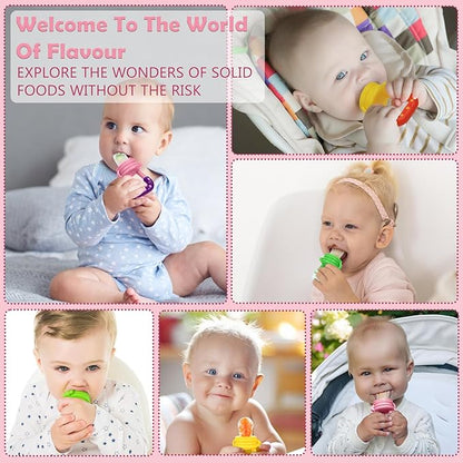 WAJIAYON Baby Fruit Feeder/Food Feeder Pacifier (3 Pack)- Infant Teething Toys | Fruit Pacifier Feeder