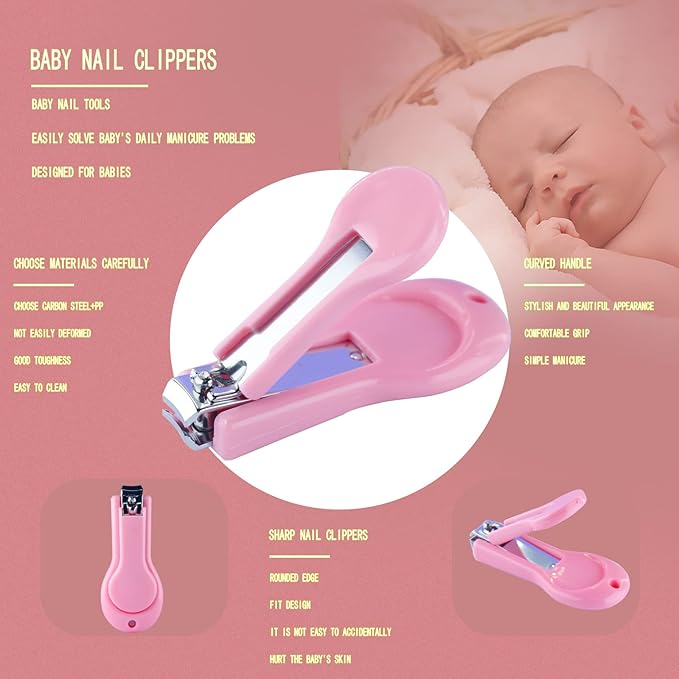 Baby Grooming Kit, Baby Essentials for Newborns (10 in 1) (Pink)
