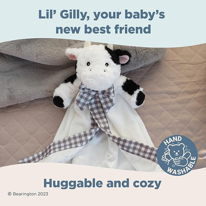 Bearington Lil' Gilly 18 Inch Cow Loveys for Babies - Security Blanket for Babies