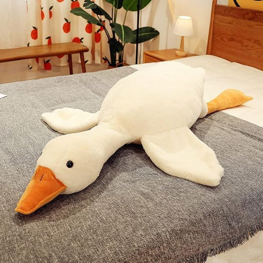 Goose Stuffed Animal 63 Inch Plush Doll Toy, Cute Duck Plush Cushion Soft Huge Plushies Pillow