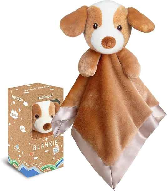 Dog Security Blanket for Baby Boy Girl, 15" Soft Loveys for Babies