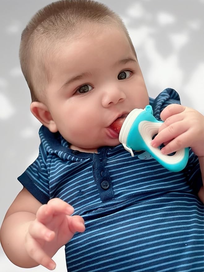 Generic Baby fresh fruit feeder, baby fruit feeder pacifier (Blue)
