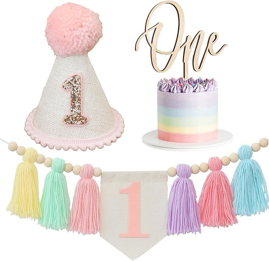 Handmade Boho 1st Birthday Macaron High Chair Banner Boho 1st 1st Birthday