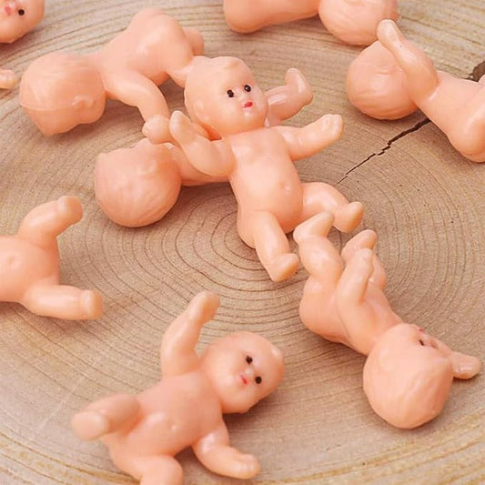1.2" King Cake Babies Mini Plastic Babies for Baby Shower 30Pcs(Latin)