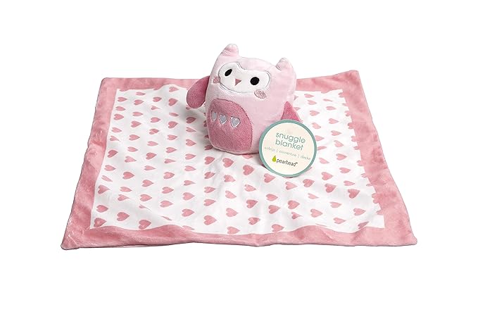 Pearhead Owl Security Blanket, Soft Baby Lovey for Babies