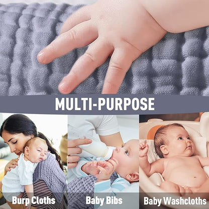 Yoofoss Muslin Burp Cloths for Baby 10 Pack 100% Cotton 20''X10'' Super